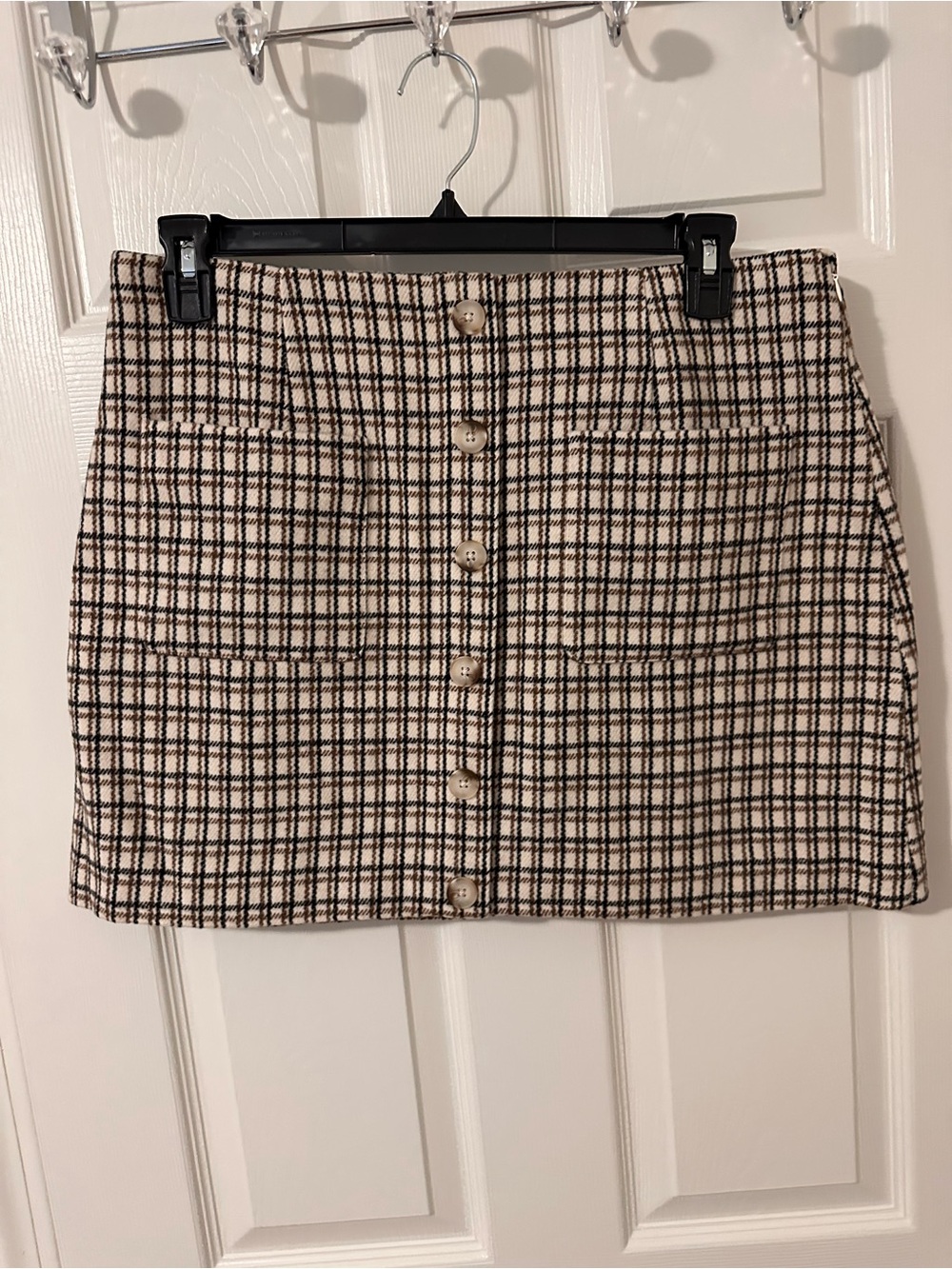 French Connection Button-Front Mini Skirt